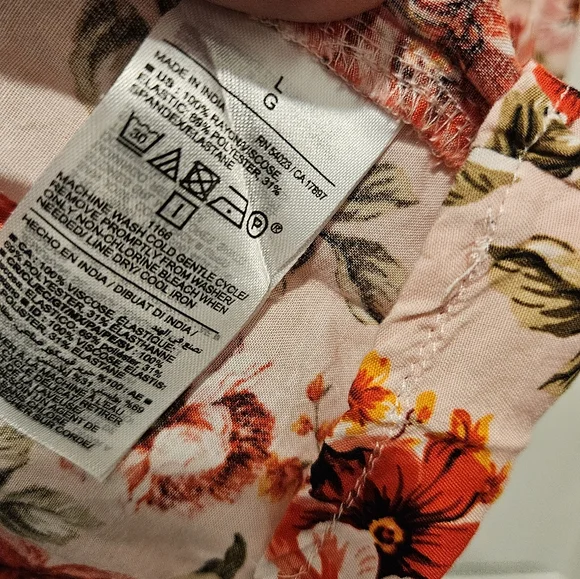 NWOT Old Navy Womans L floral Summer Smocked Dress Balloon Sleeve Swing Midi - Picture 6 of 10